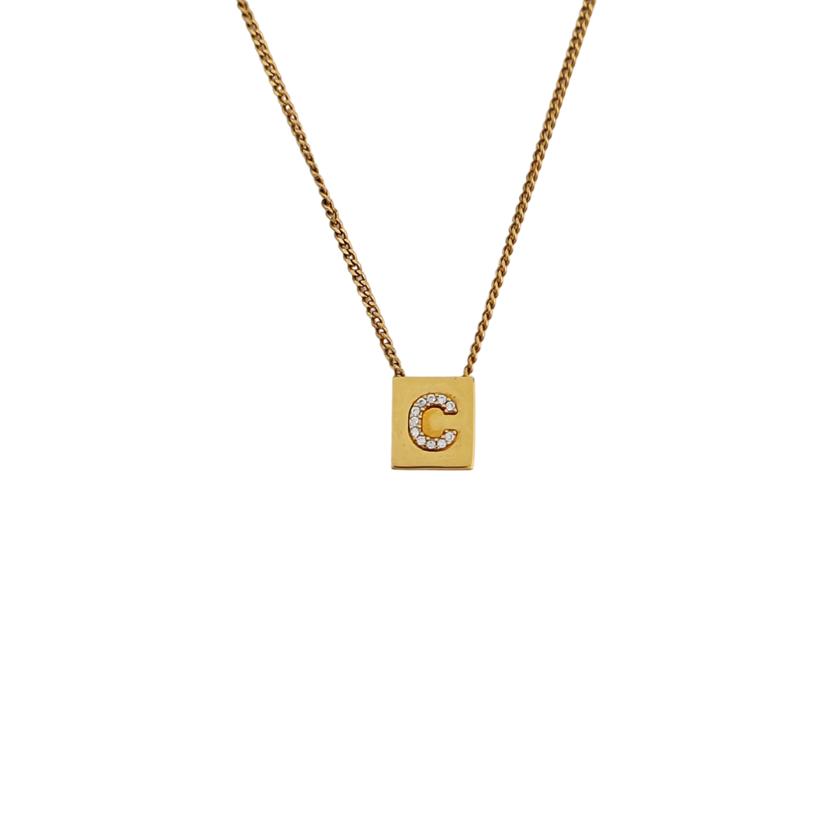 ALPHABET Crystal Gold Necklace