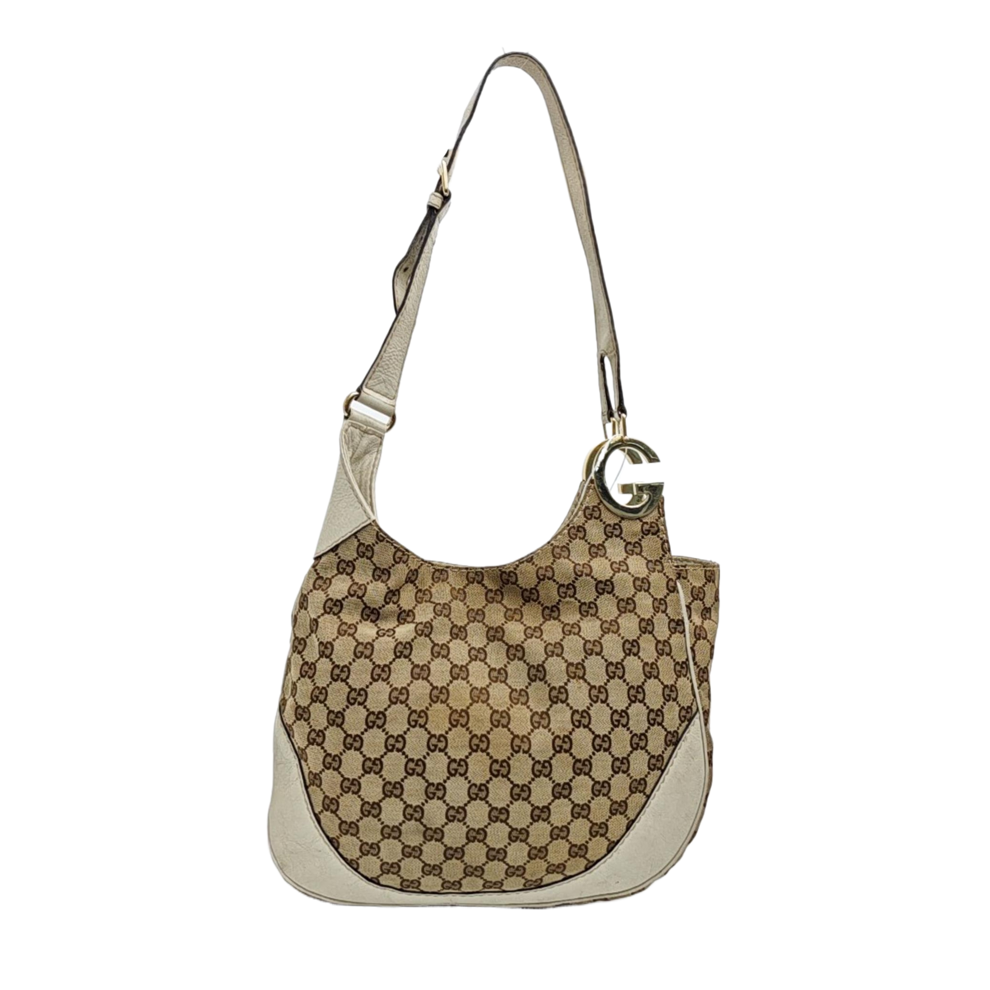 Monogram Canvas Shoulder Bag Beige