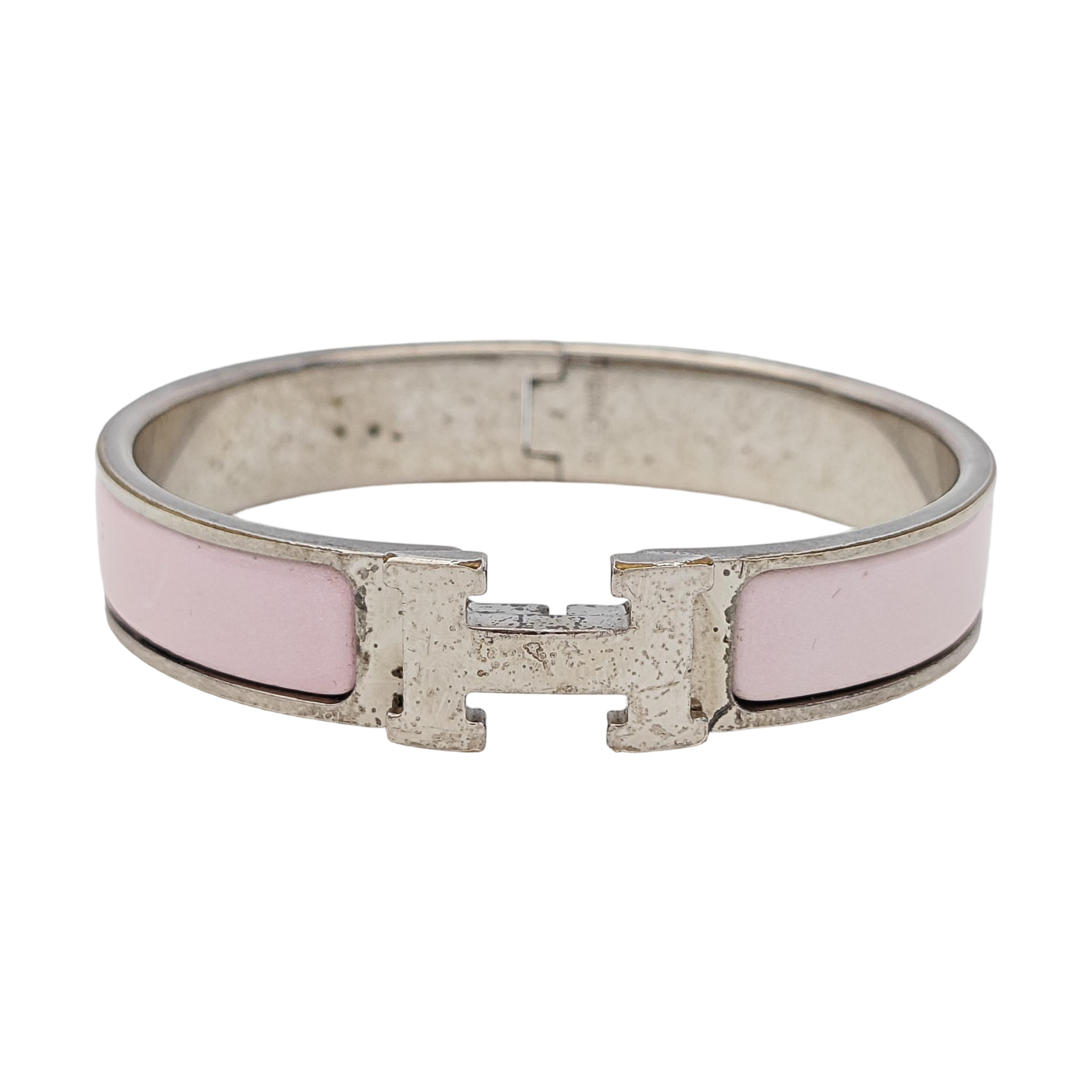 Clic H Metal Silver Bangle