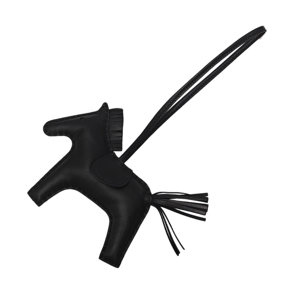 Leather Bag Charm Black