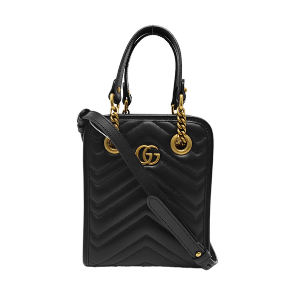 GG Marmont Mini Quilted Calfskin Black