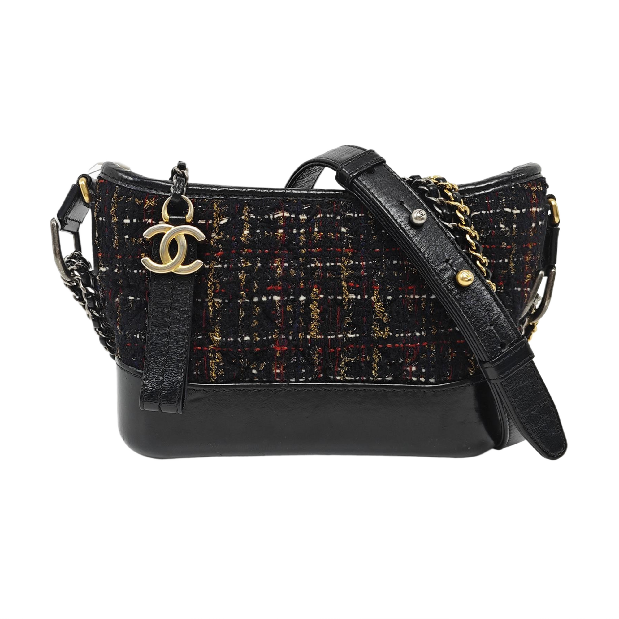 GABRIELLE Small Quilted Wool Black