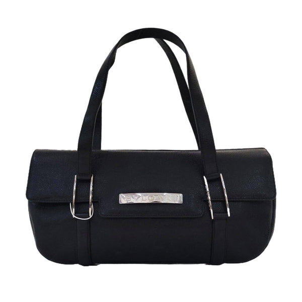 BVLGARI LOGO Calfskin Black
