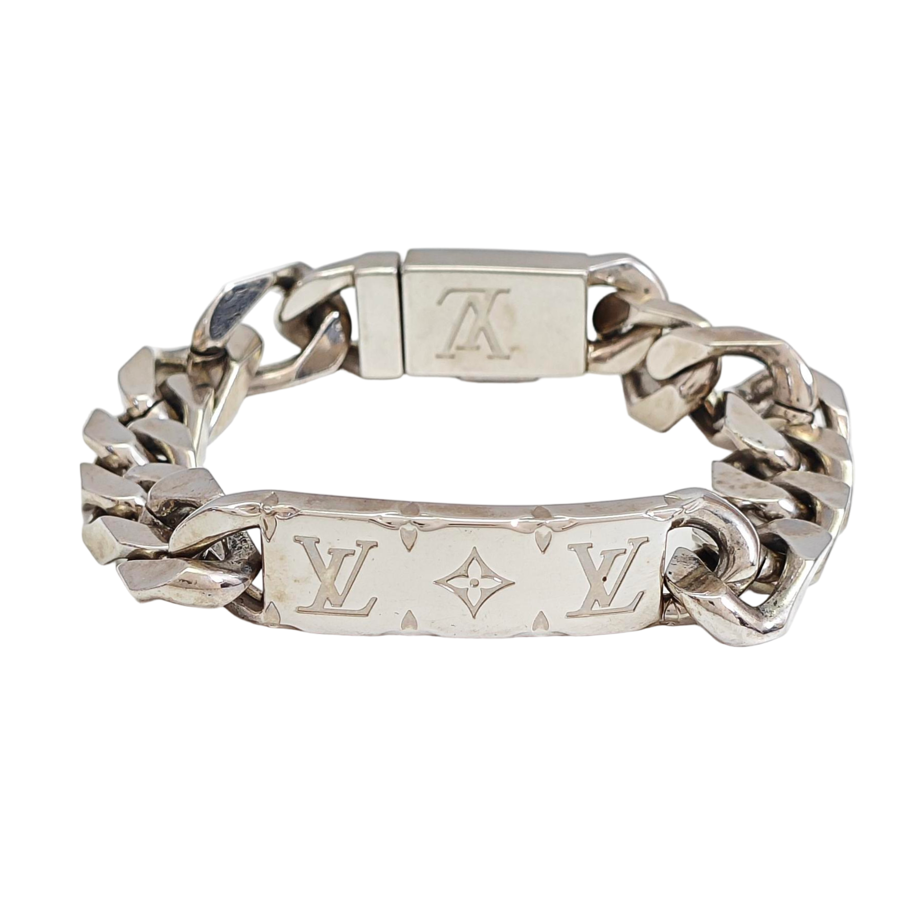Monogram Metal Silver Bracelet