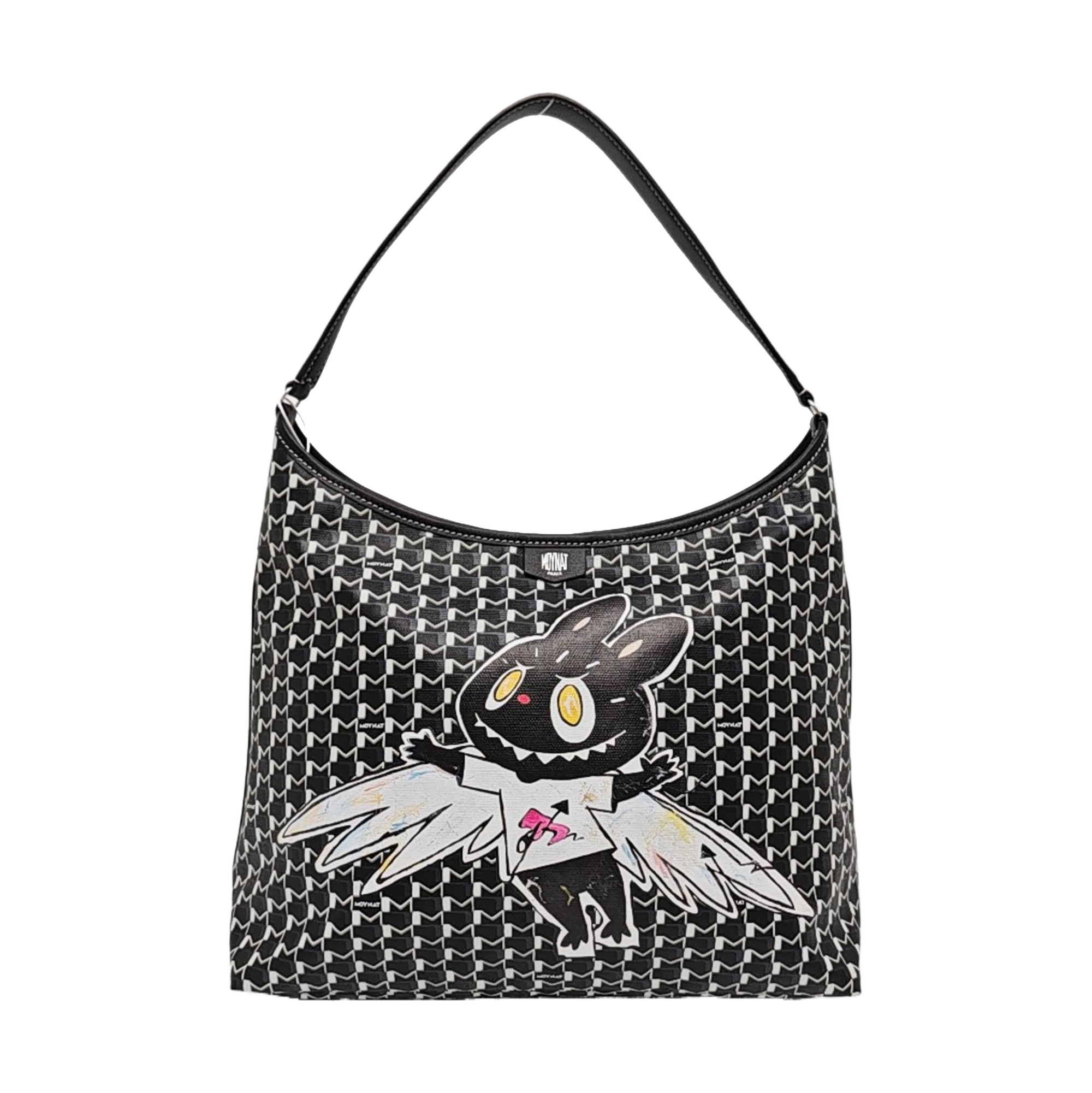 Coated Canvas Shoulder Bag Black
