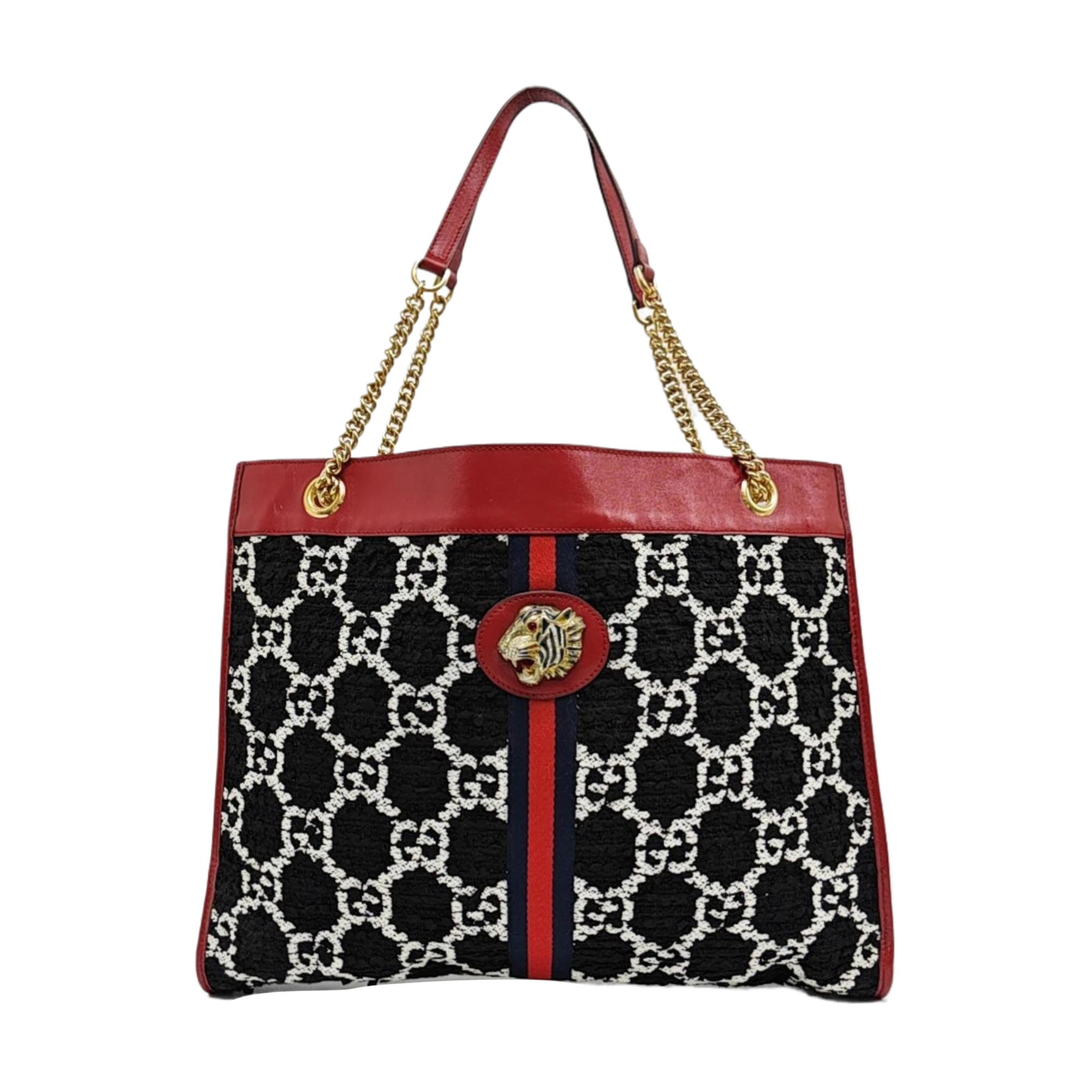 Rajah Large Monogram Wool Black
