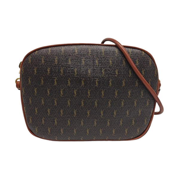 Coated Canvas Shoulder Bag Brown