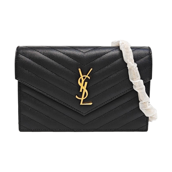 MONOGRAM Chevron Calfskin Black