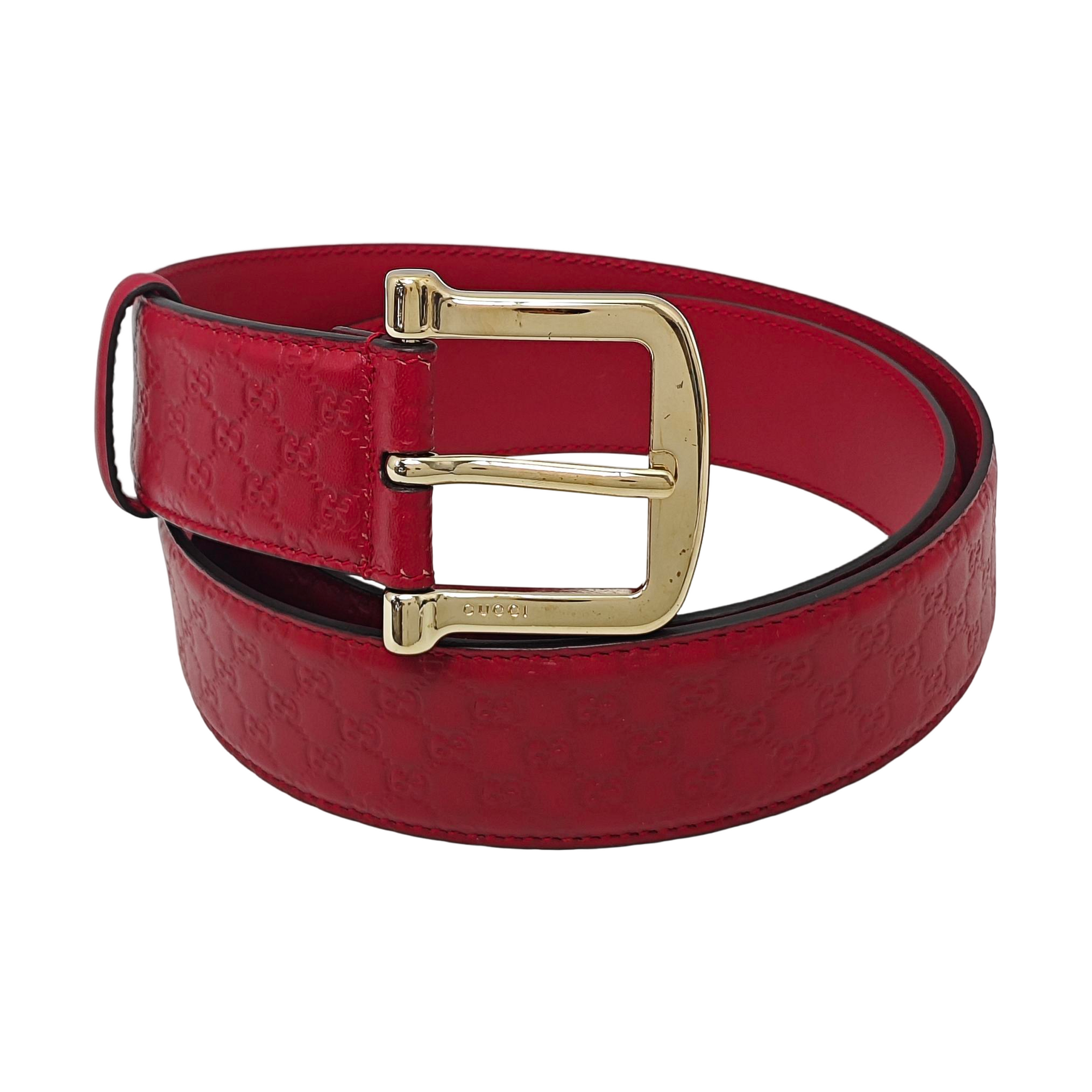 Leather Belt Red