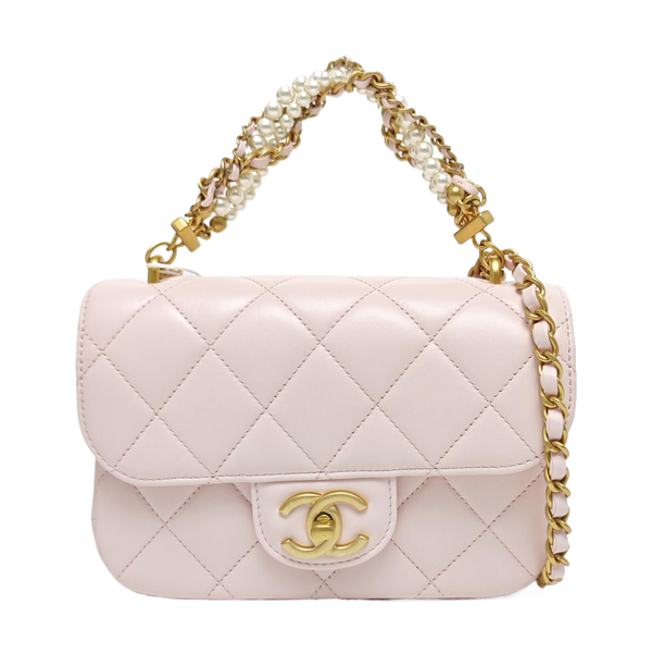 Quilted Lambskin Crossbody Bag Pink