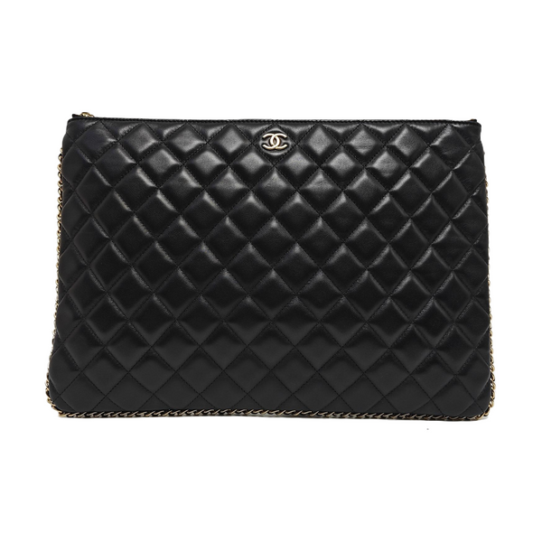 Quilted Lambskin Clutch Black