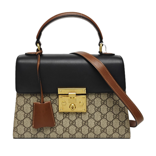 Padlock Small Monogram Coated Canvas Beige