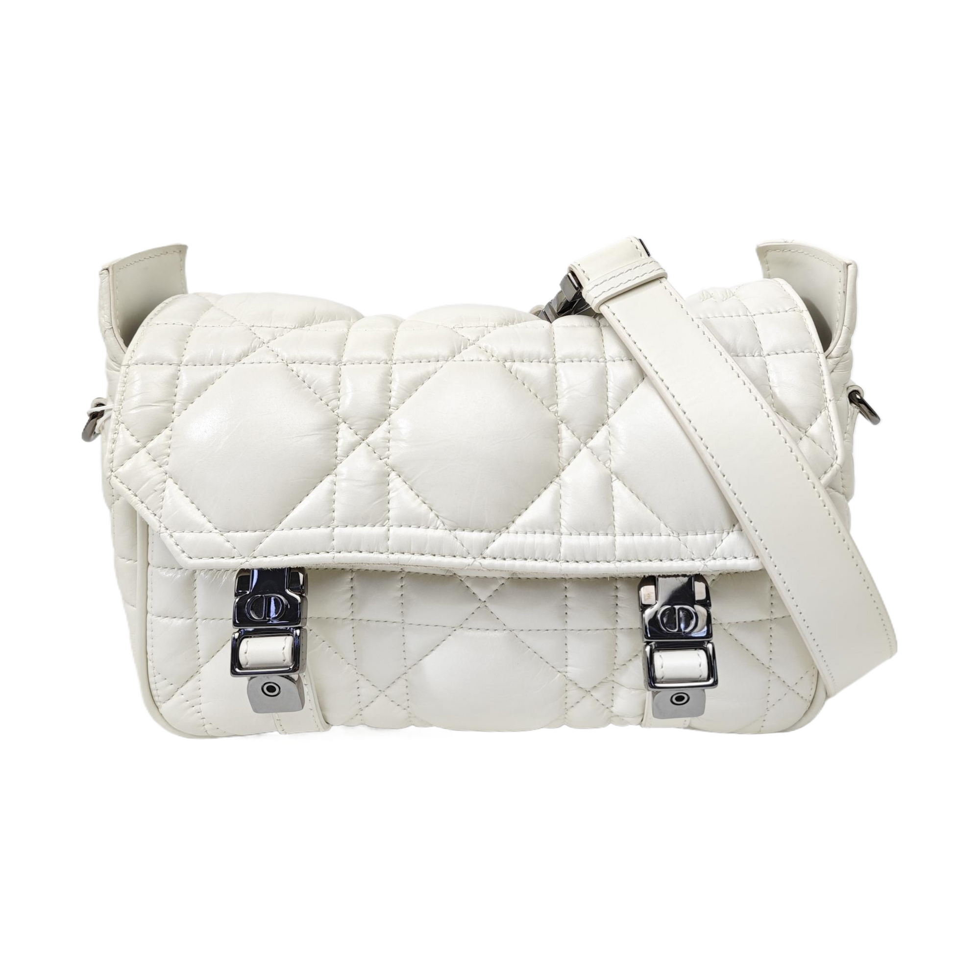 Diorcamp Small Cannage Calfskin White