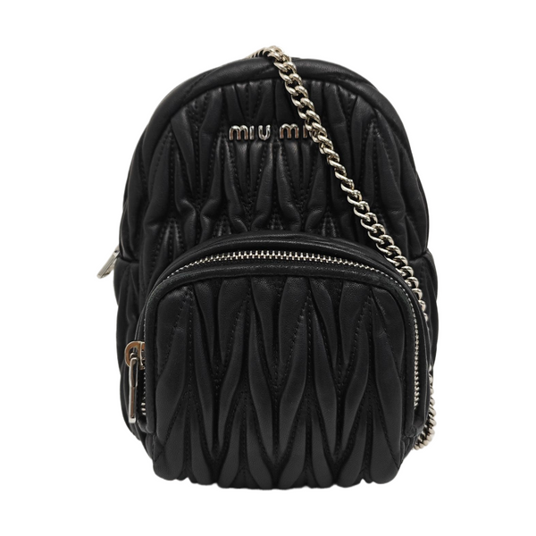 Matelassé Super Mini Quilted Lambskin Black