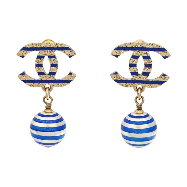 CC Logo Metal Gold Earrings
