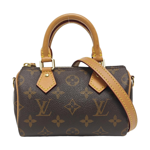 SPEEDY Nano Monogram Coated Canvas Brown