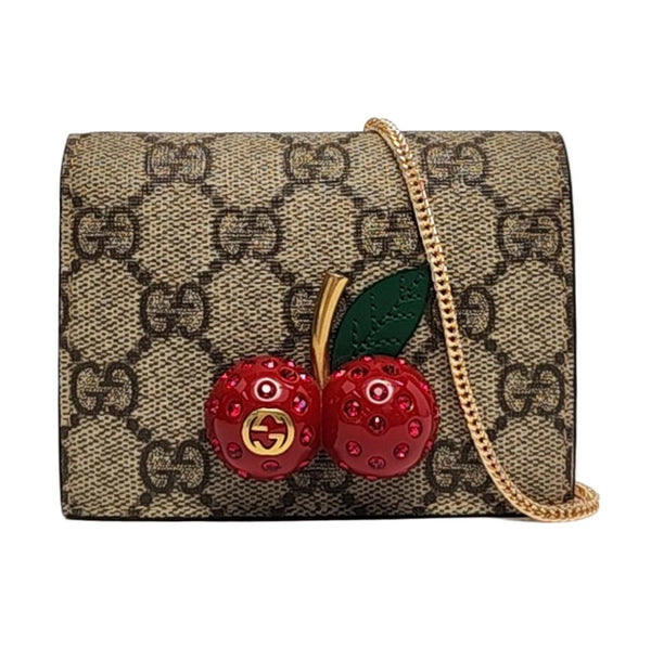 GG Supreme Monogram Coated Canvas Gray Wallet