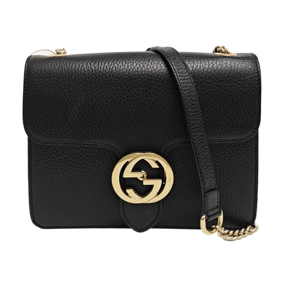 Interlocking G Small Calfskin Black