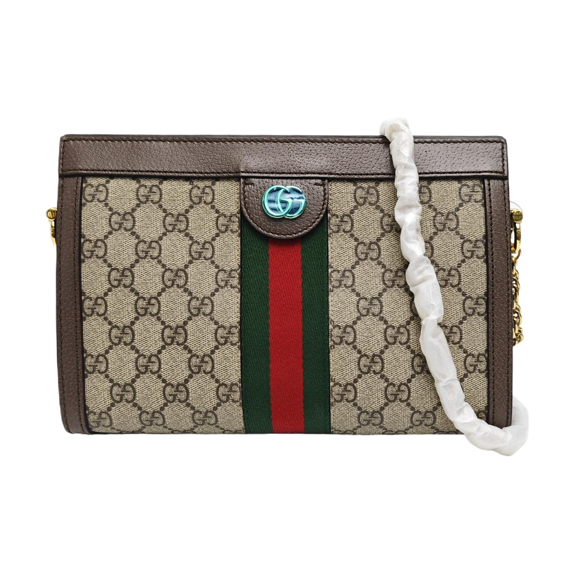 Ophidia Small Monogram Coated Canvas Beige