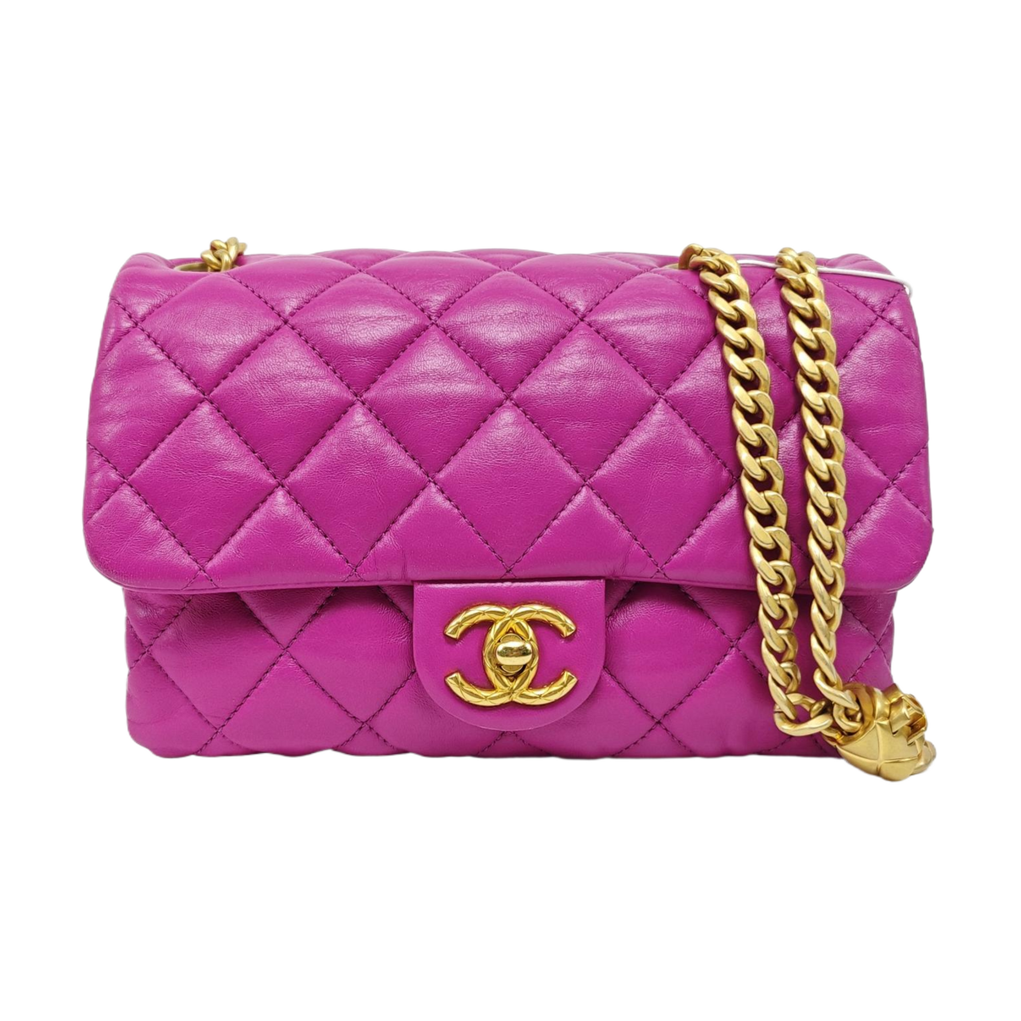 Authenticated pre-owned  CLASSIC FLAP Quilted Lambskin Purple - Shoulder Bag at Looply