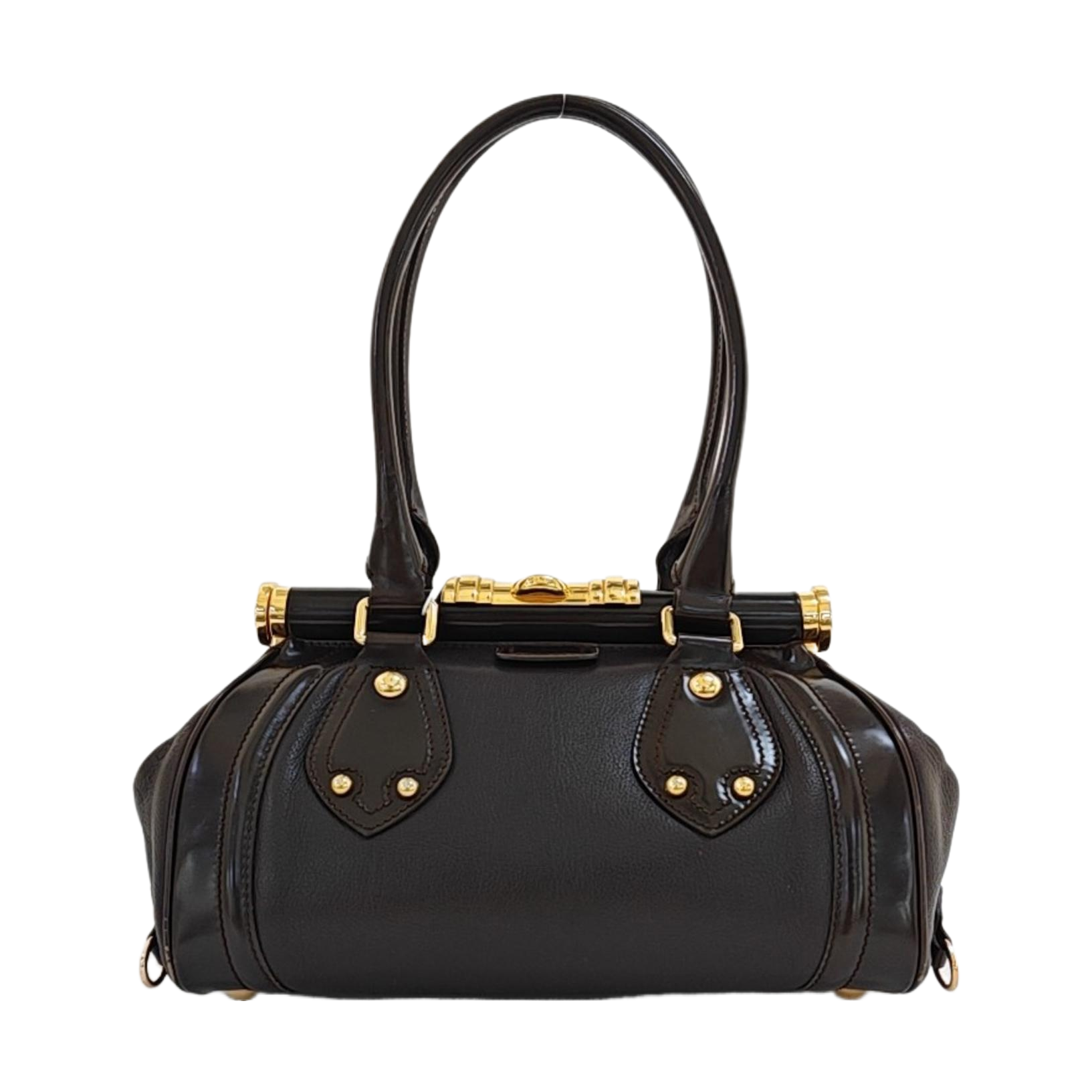 Leather Top Handle Bag Red
