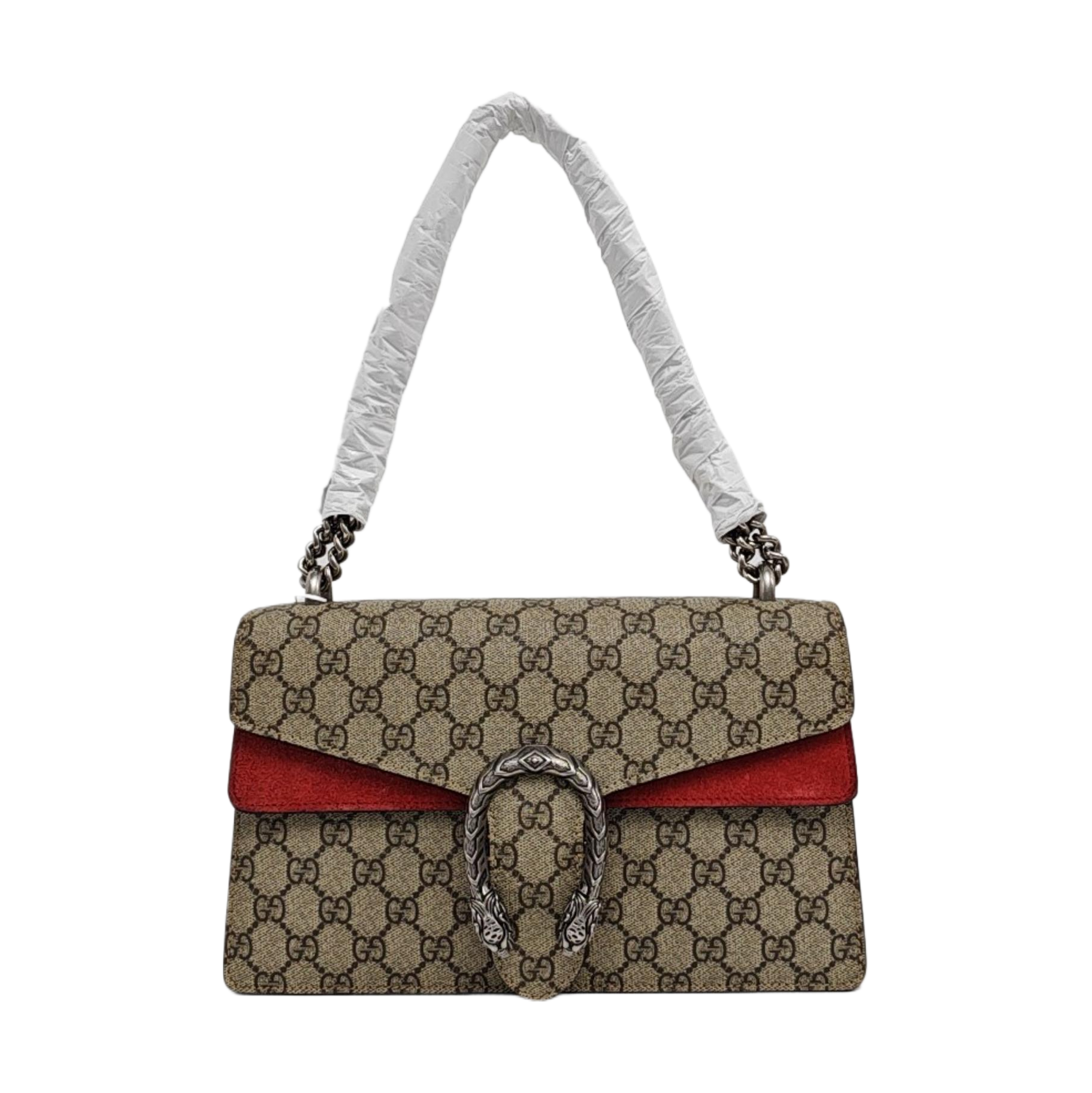 Dionysus Small Monogram Coated Canvas Beige