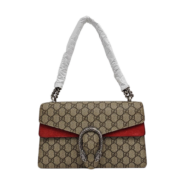Dionysus Small Monogram Coated Canvas Beige