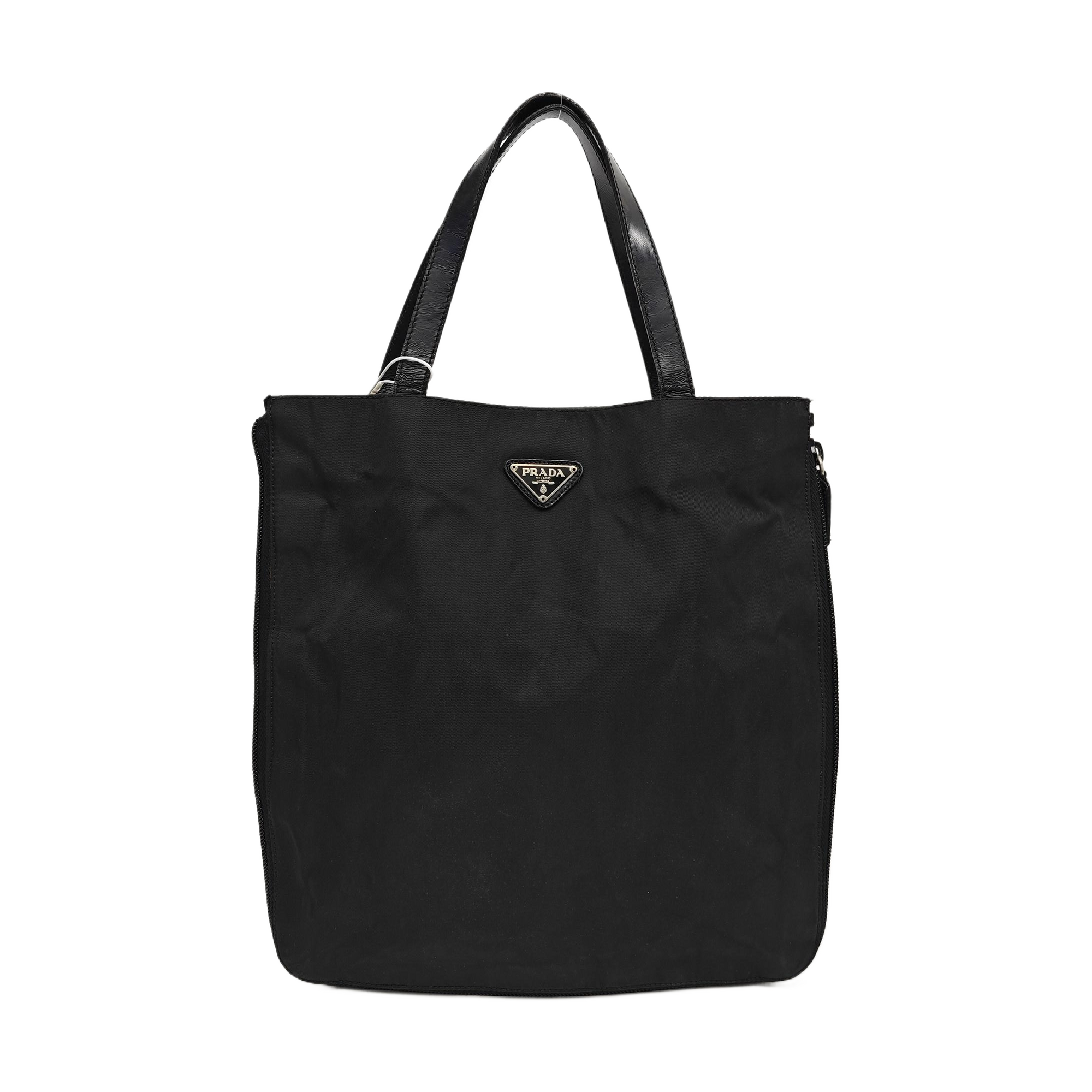 Nylon Top Handle Bag Black