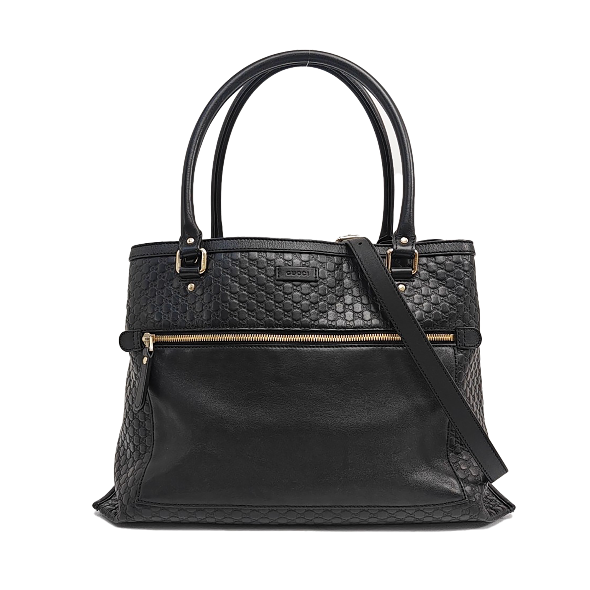Monogram Calfskin Tote Bag Black