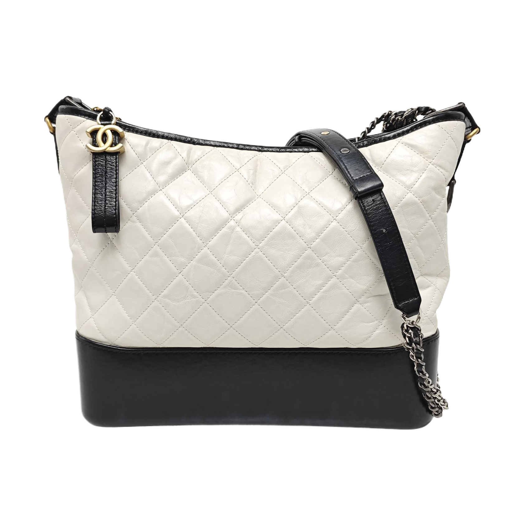 GABRIELLE Large Quilted Calfskin White