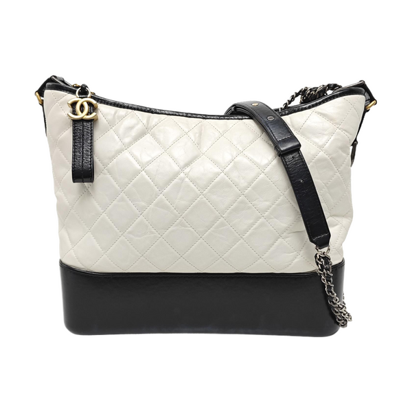 GABRIELLE Large Quilted Calfskin White