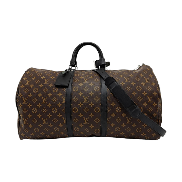 KEEPALL 55 Monogram Coated Canvas Brown