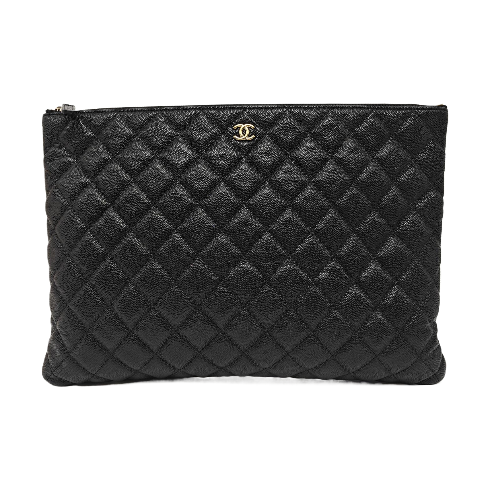Quilted Grained Calfskin Black