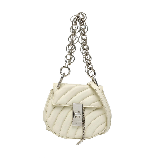 Drew Nano Quilted Calfskin White