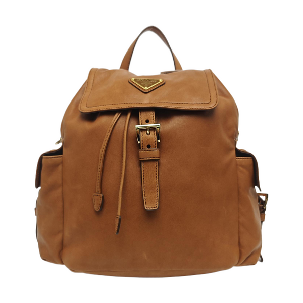 Re-Nylon Backpack Lambskin Brown