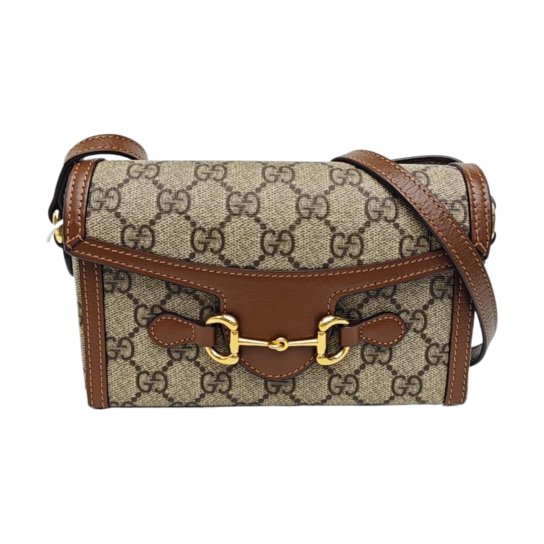 Horsebit 1955 Mini Monogram Coated Canvas Beige