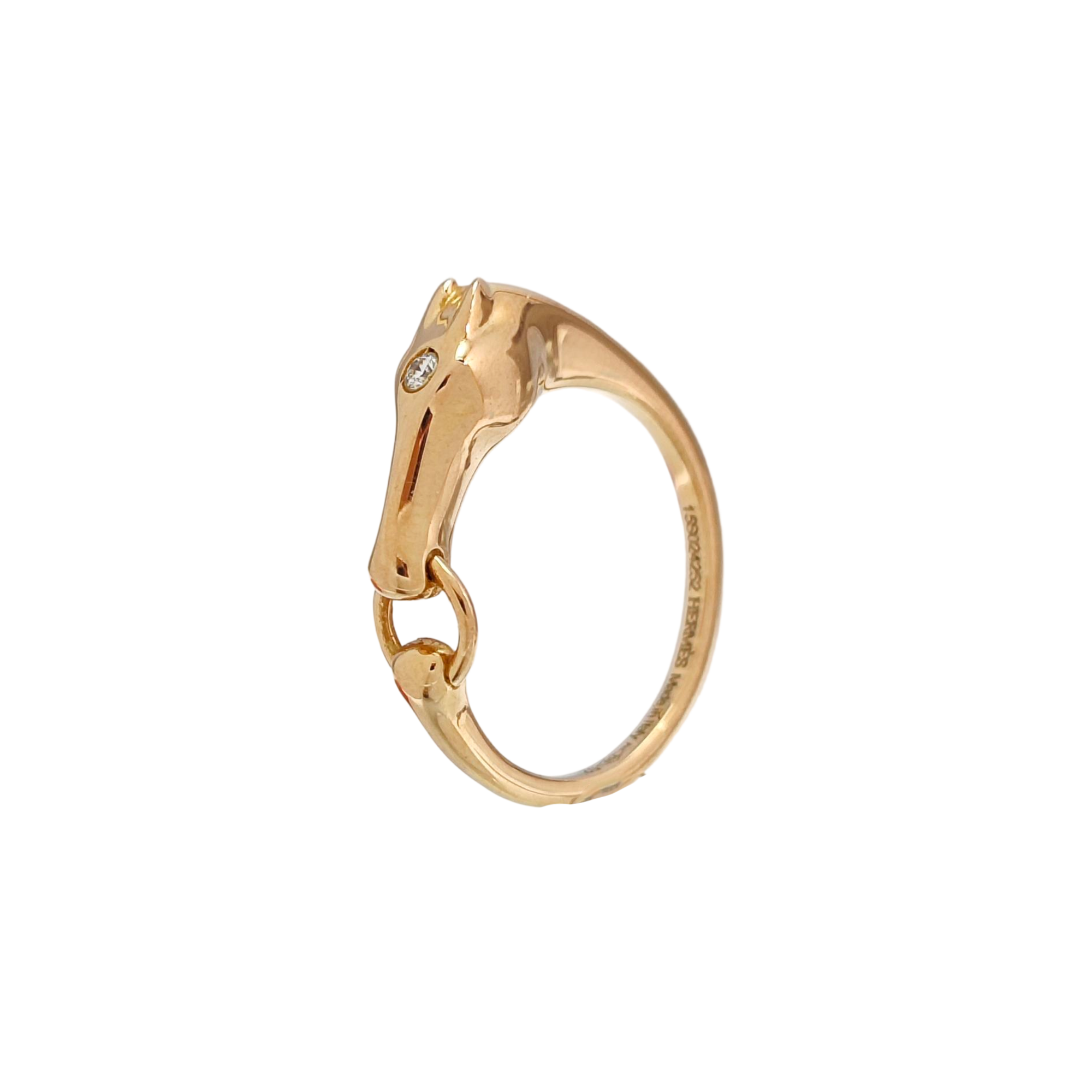 Galop Hermes 18k Rose Gold Ring EU 52