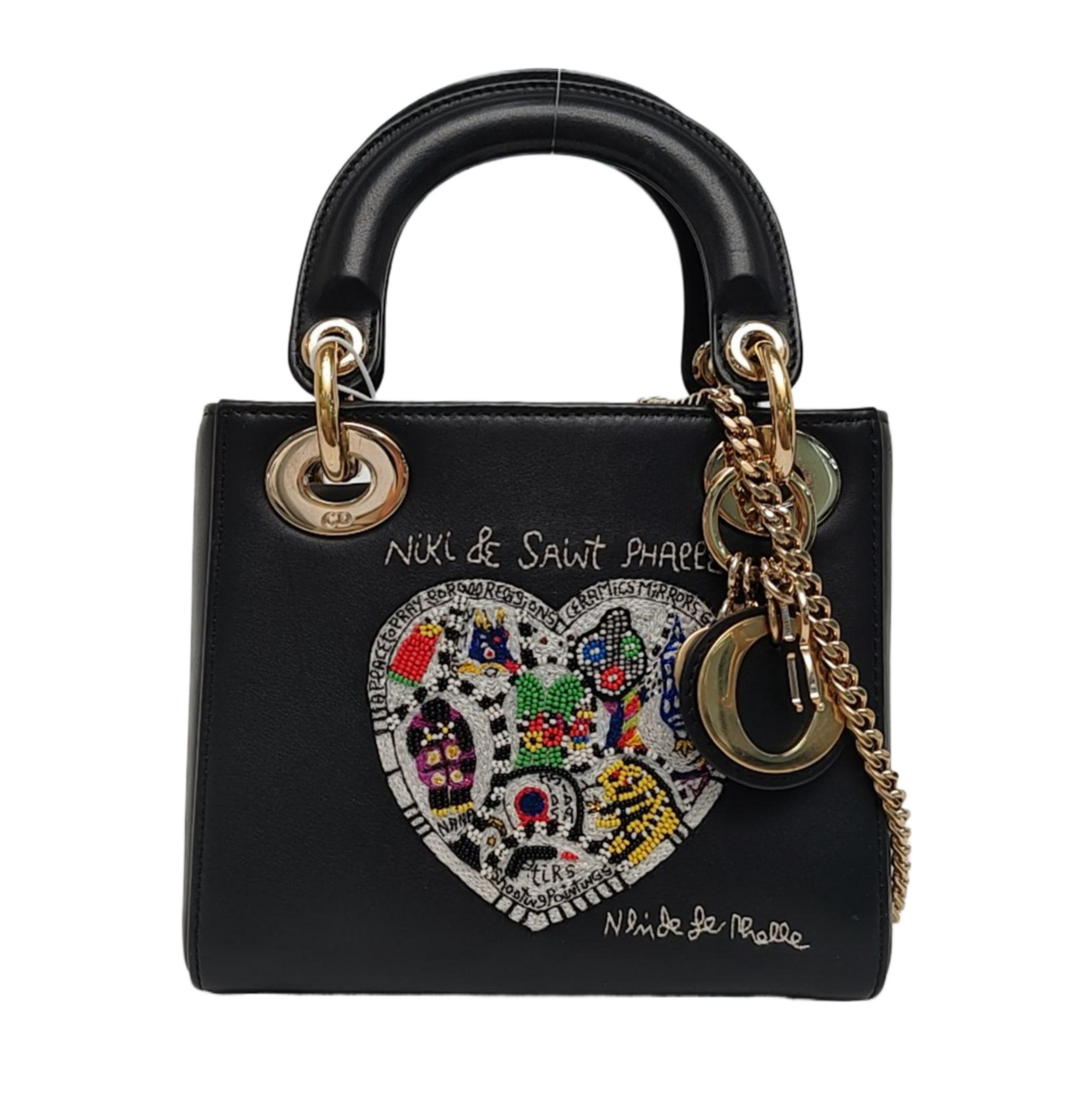 Authenticated pre-owned  Lady Dior Mini Lambskin Black - Tote Bag at Looply