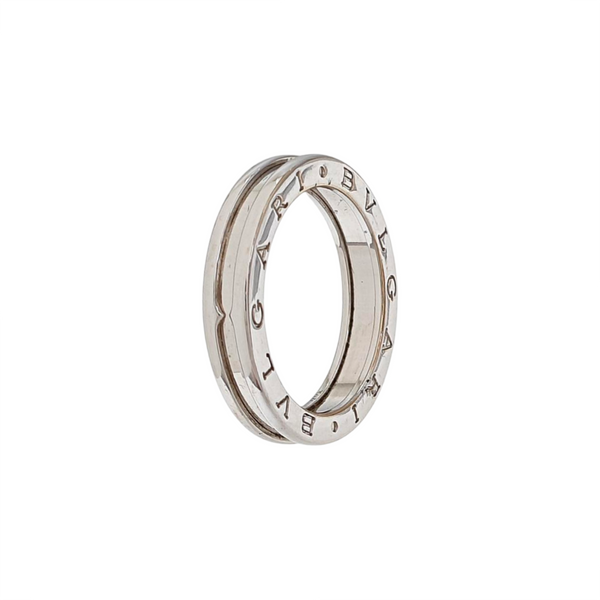 B.ZERO1 18k White Gold Silver Ring EU 60