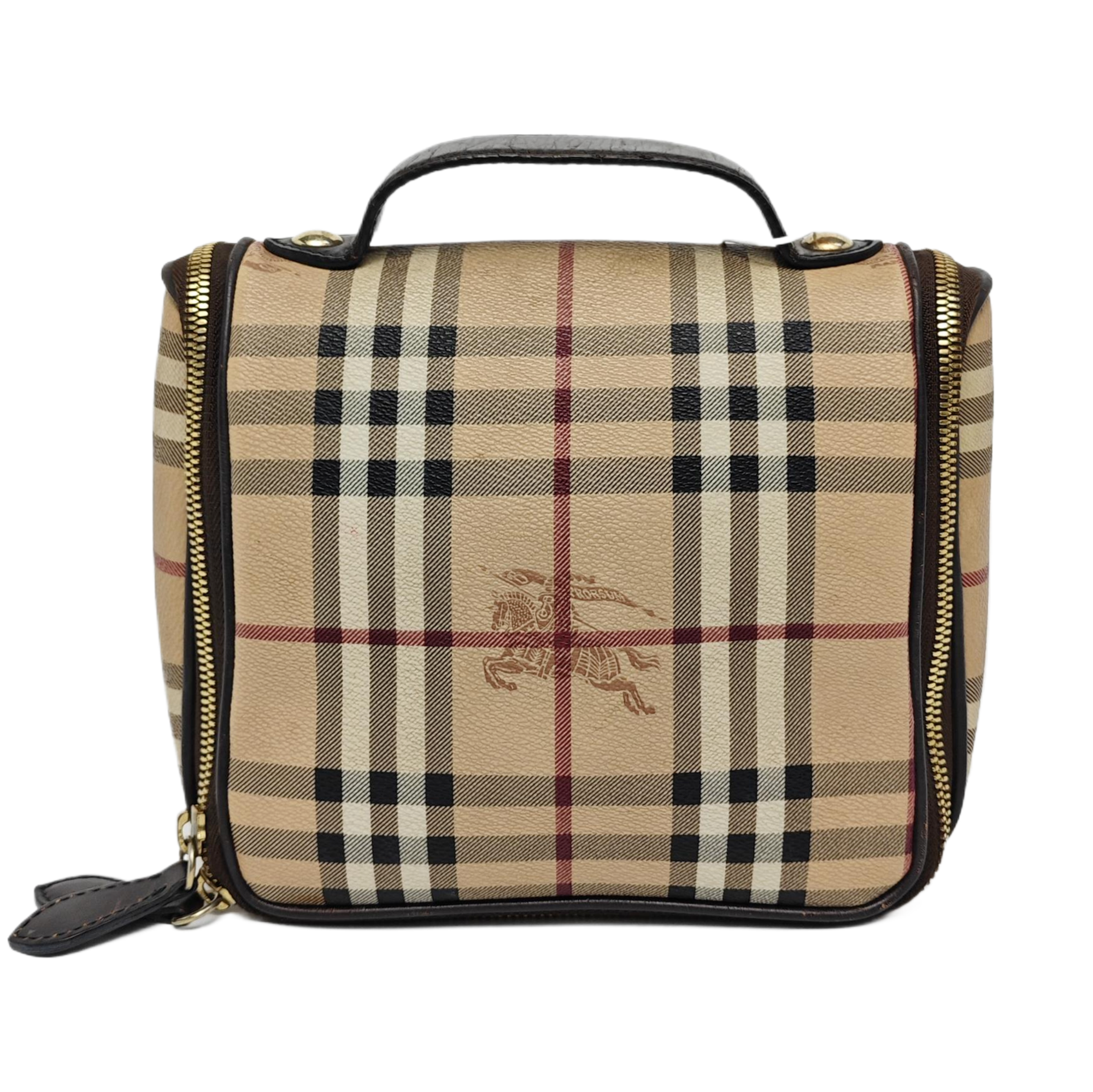 Coated Canvas Top Handle Bag Beige