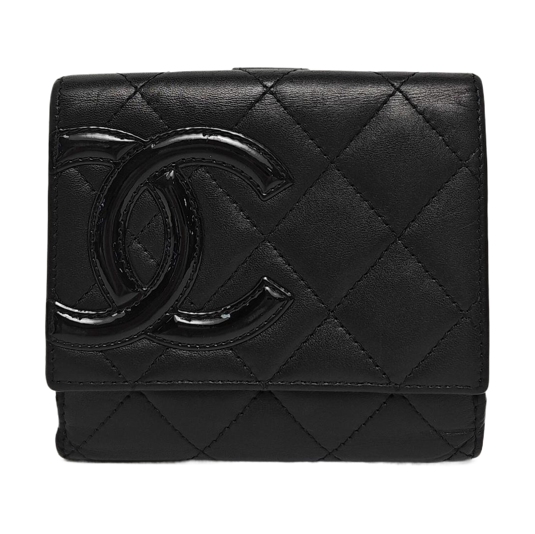 Authenticated pre-owned  CAMBON Quilted Calfskin Black Wallet - Wallet at Looply