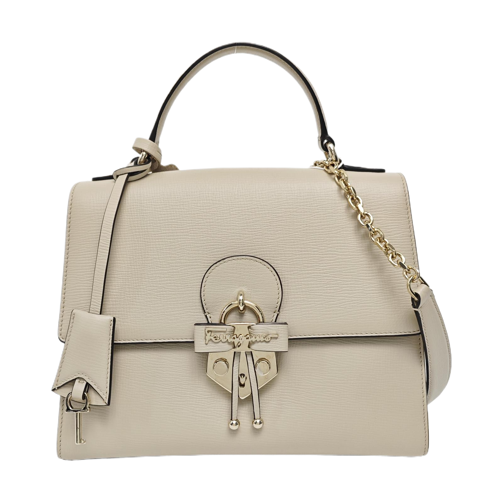 Calfskin Shoulder Bag Beige