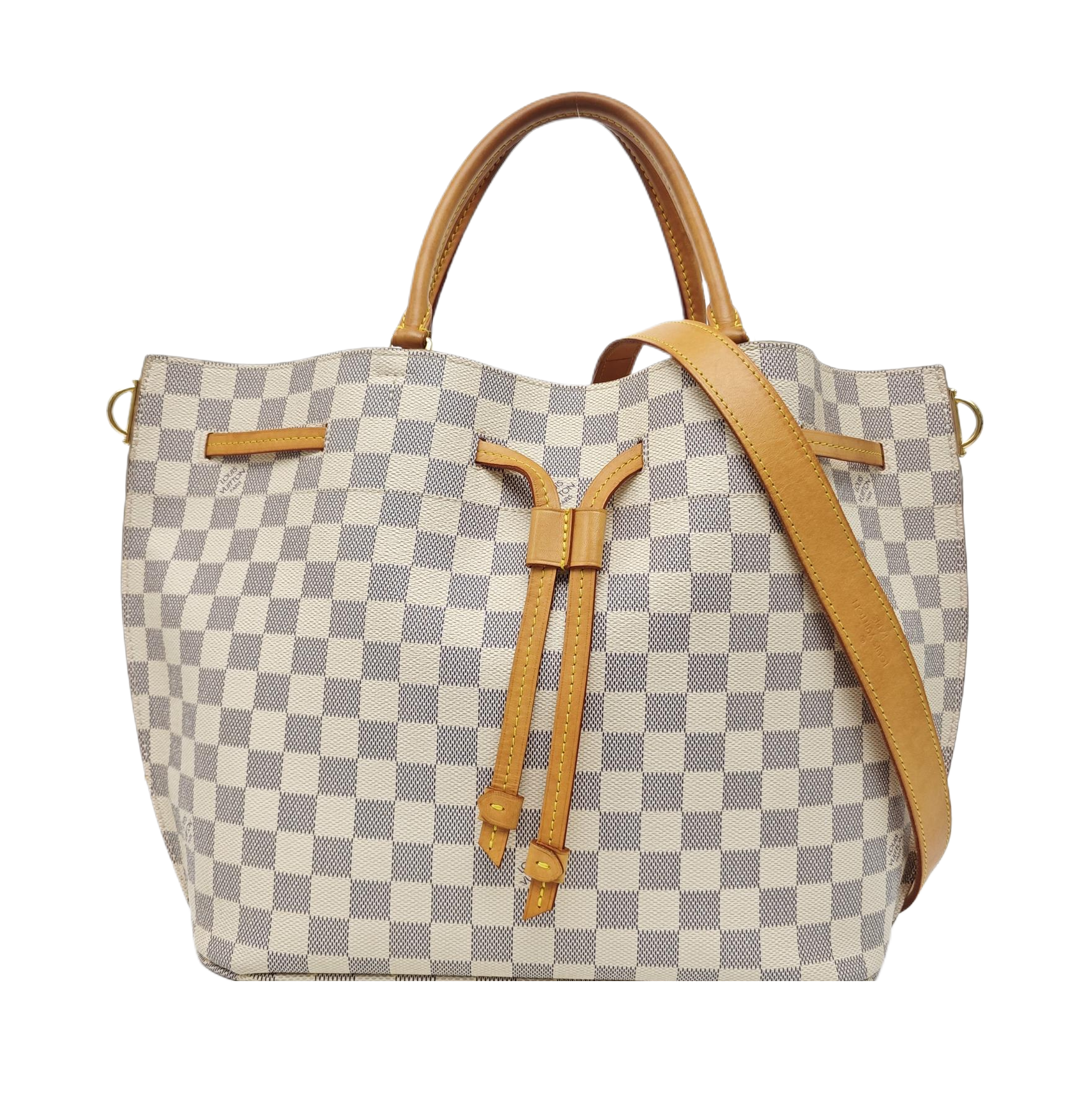 GIROLATA GM Damier Azur Coated Canvas White
