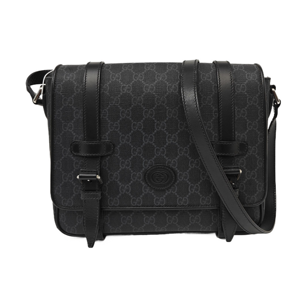 Monogram Coated Canvas Shoulder Bag Black
