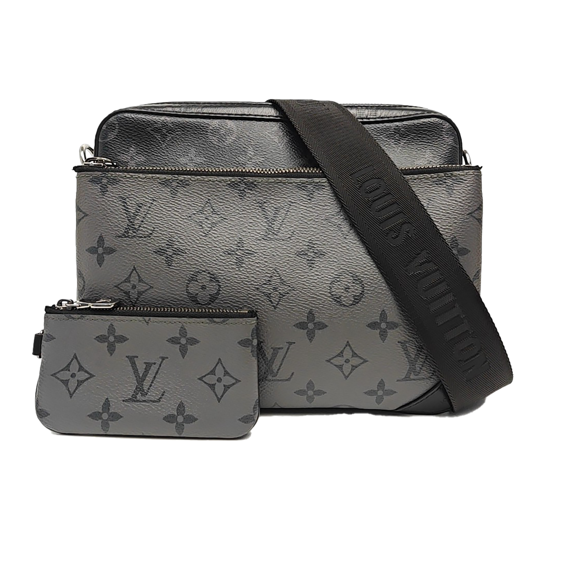 TRIO Monogram Coated Canvas Gray
