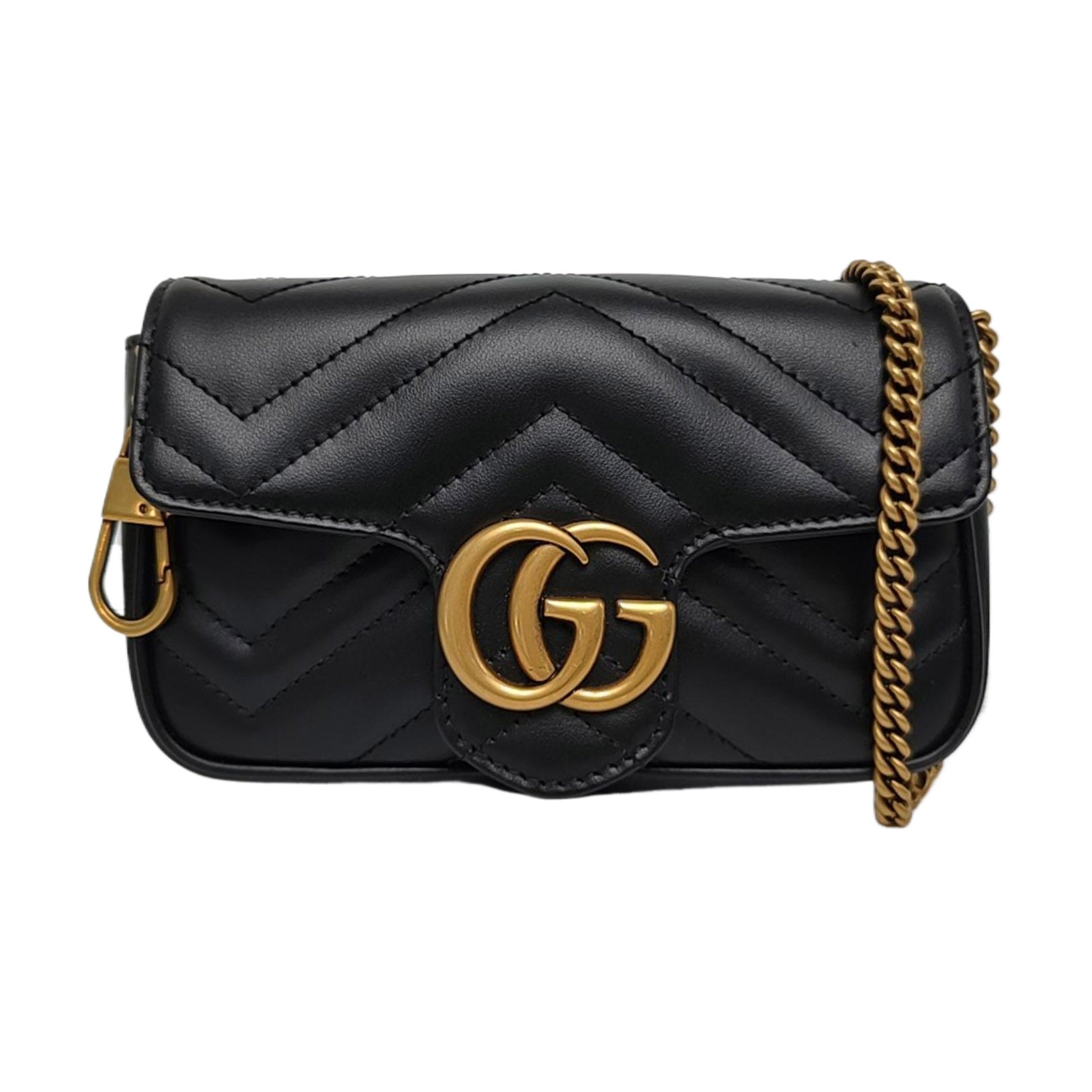 GG Marmont Mini Quilted Calfskin Black