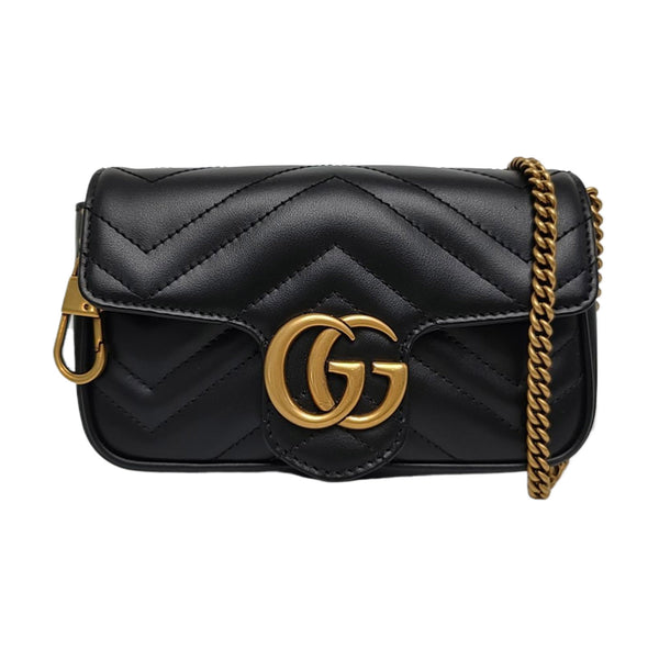 GG Marmont Mini Quilted Calfskin Black