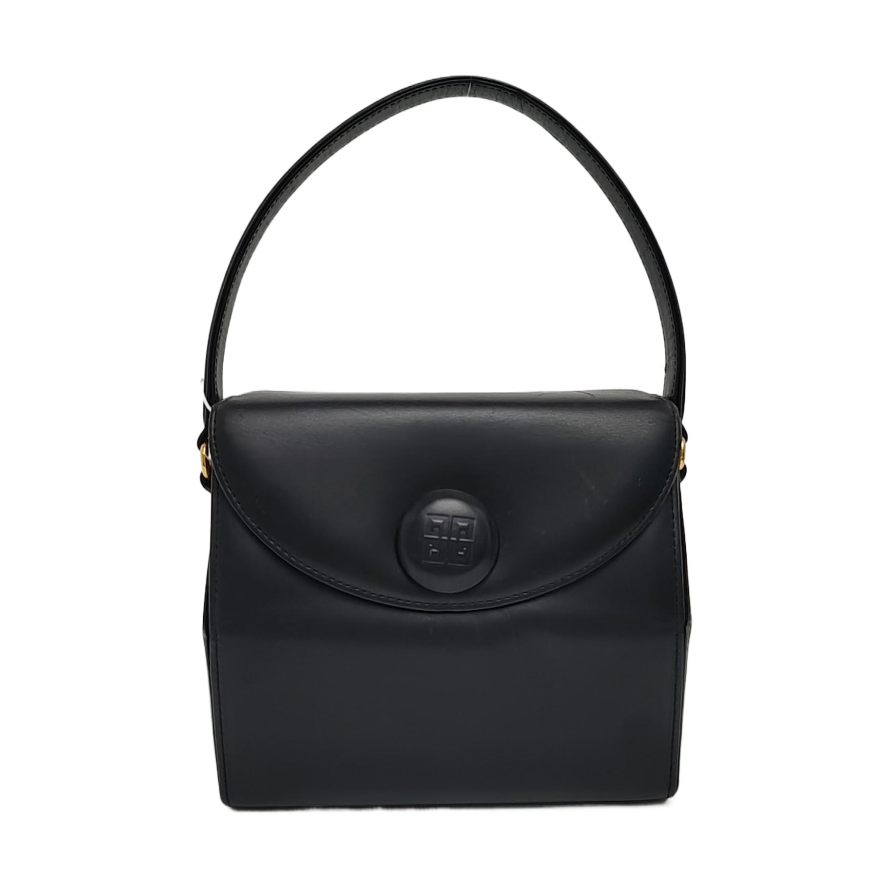 Calfskin Top Handle Bag Black