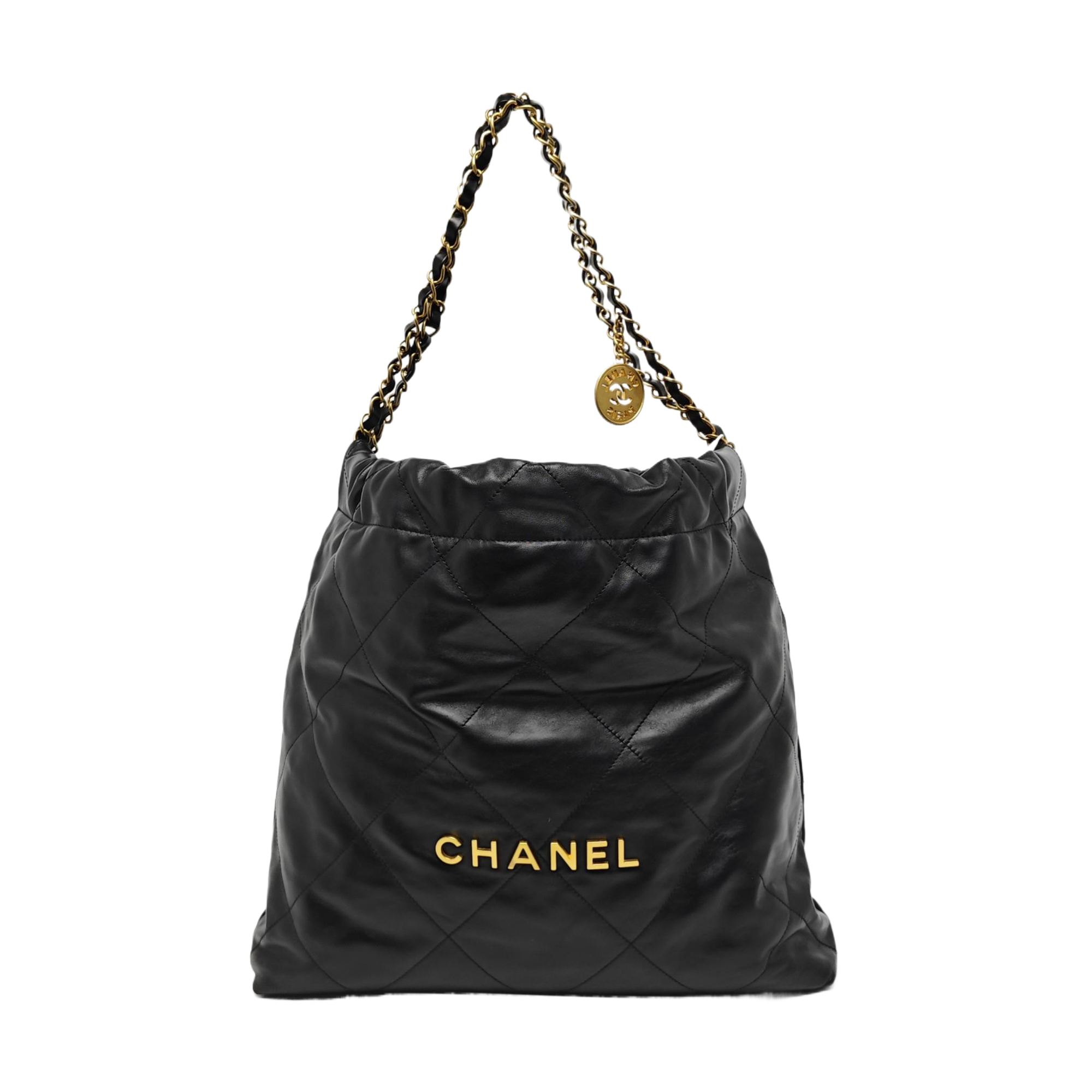CHANEL 22 Medium Quilted Calfskin Black