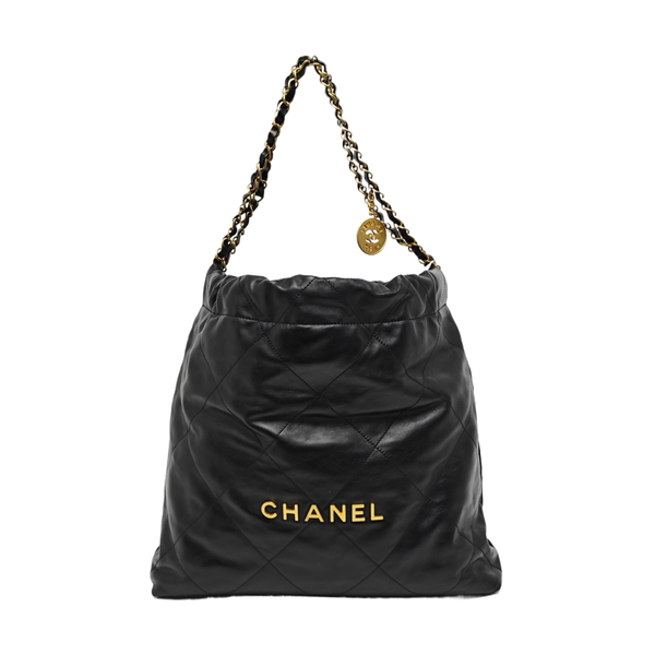 CHANEL 22 Medium Quilted Calfskin Black